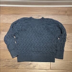 Women's Blue Cable Knit Sweater